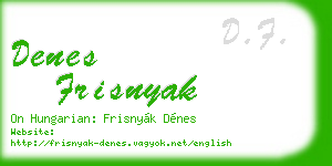 denes frisnyak business card