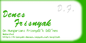 denes frisnyak business card